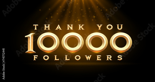 Thank you followers peoples, 10k online social group, happy banner celebrate, Vector illustration