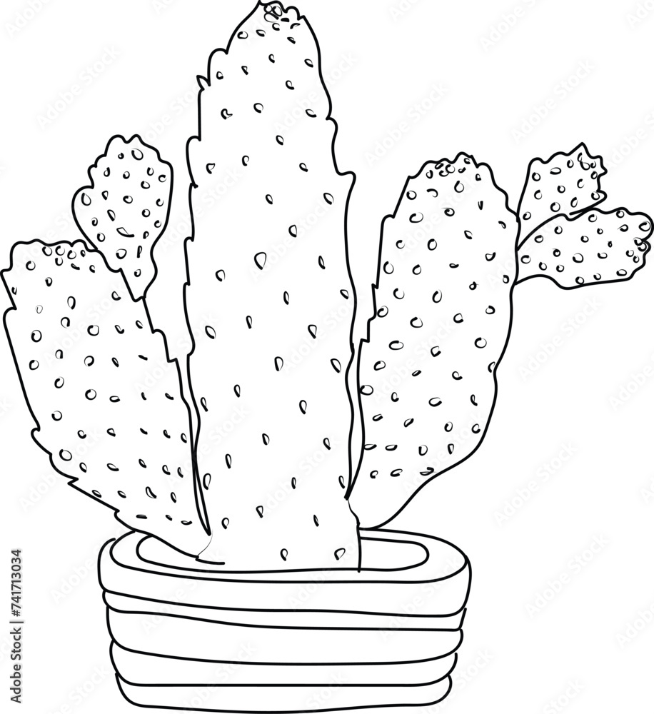 plant simple cactus coloring page printable succulent coloring page ...