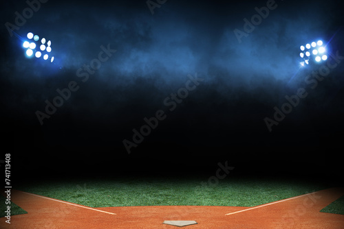 Baseball filed in the night 