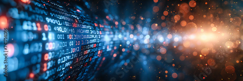 Wallpaper Mural Digital abstract with binary coding and network connections, symbolizing the complexity and innovation of modern technology Torontodigital.ca