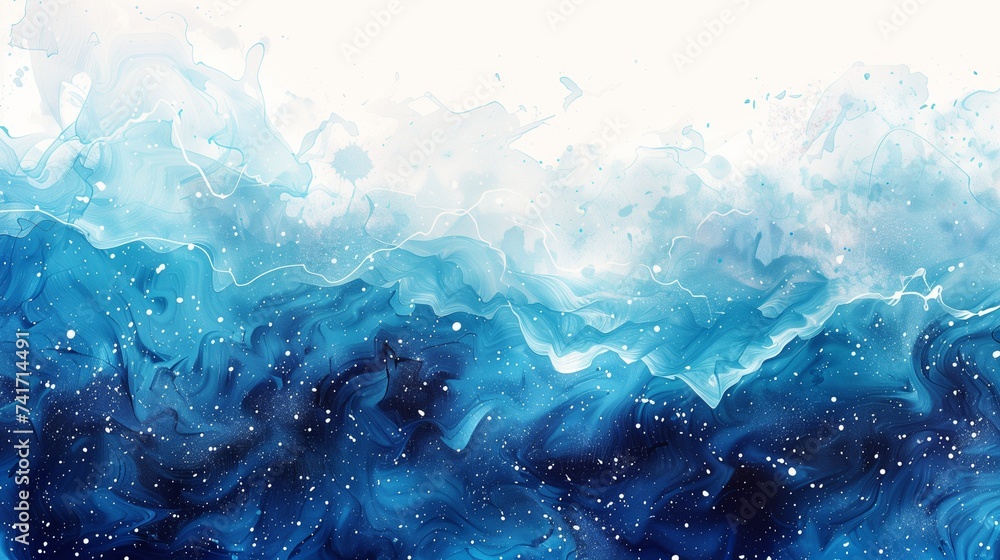 Obraz premium Cosmic Ocean Waves: Abstract Background in Blue Tones