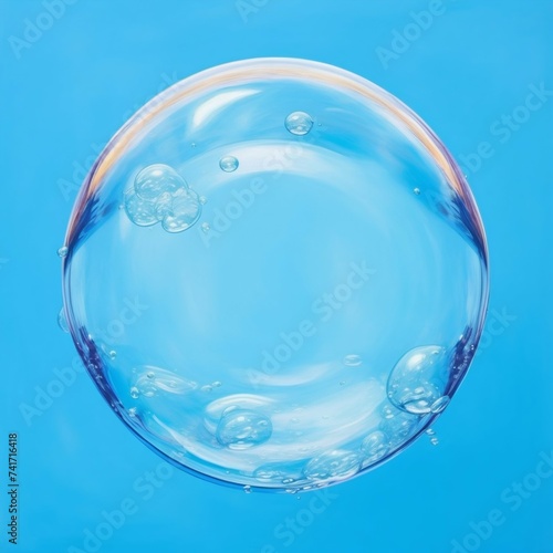 Ethereal Aqua Sphere Against Blue Backdrop. Generative ai