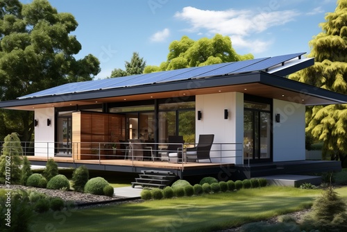 Modern House Design With Solar Panels © Adobe Contributor