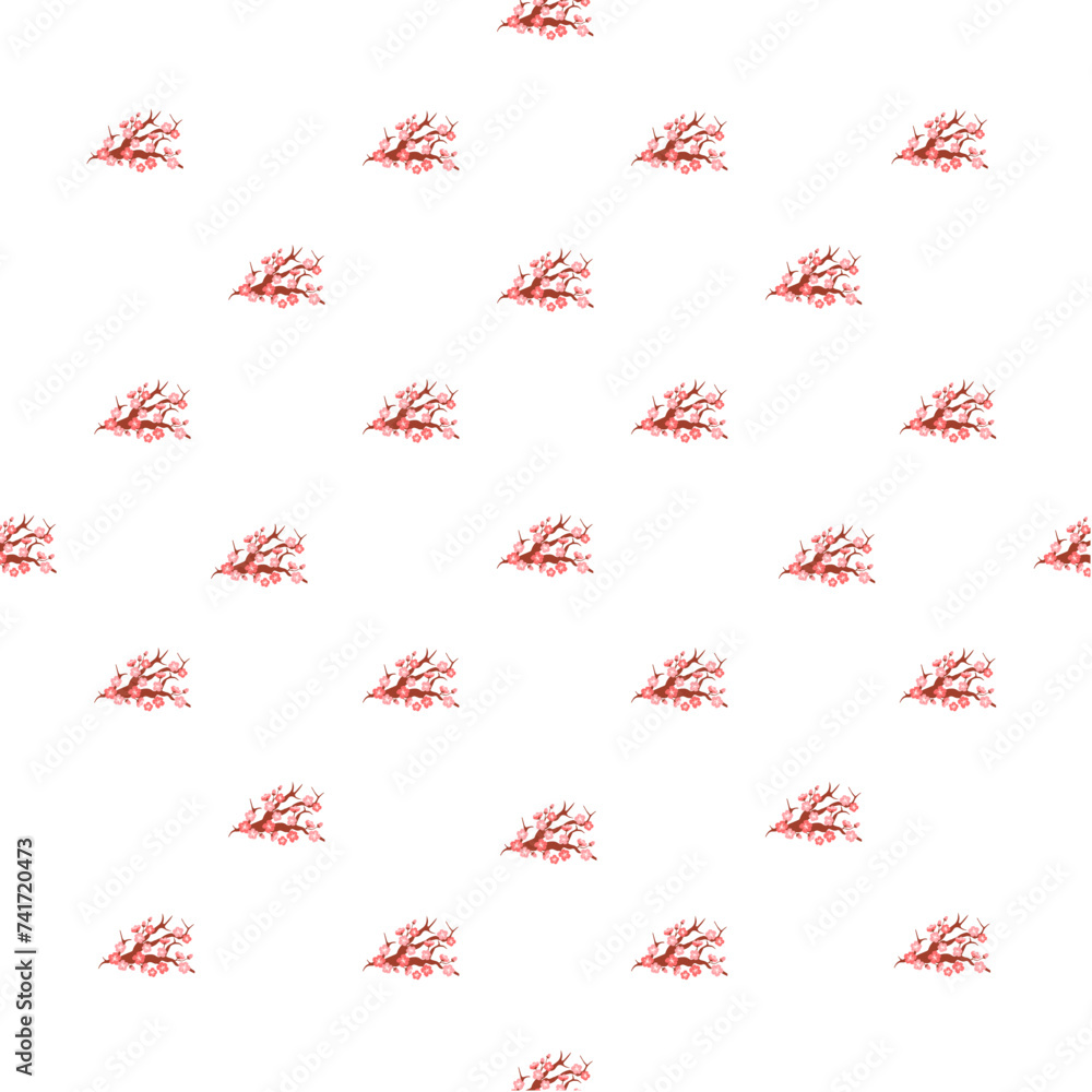 Sakura pattern vector illustration. The seamless sakura pattern concept explored symbiotic relationship between humans and natural world The decorative elements incorporated repetitive sakura motifs Sakura pattern vector illustration. The seamless sakura pattern concept explored symbiotic relationship between humans and natural world The decorative elements incorporated repetitive sakura motifs