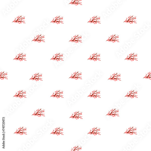 Sakura pattern vector illustration. The seamless sakura pattern concept explored symbiotic relationship between humans and natural world The decorative elements incorporated repetitive sakura motifs