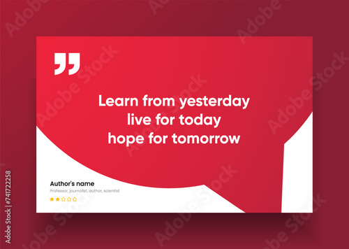 3D bubble testimonial banner, quote, infographic. Social media post template designs for quotes. Empty speech bubbles, quote bubbles and text box. Vector Illustration EPS10.