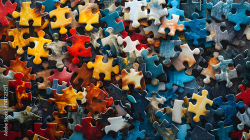 Pieces of colorful Jigsaw puzzle representing diversity and DEIB