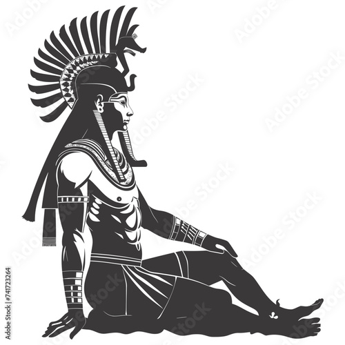 silhouette pharaoh the egypt mythical creature black color only