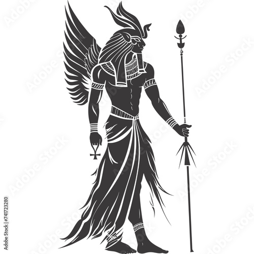 silhouette pharaoh the egypt mythical creature black color only