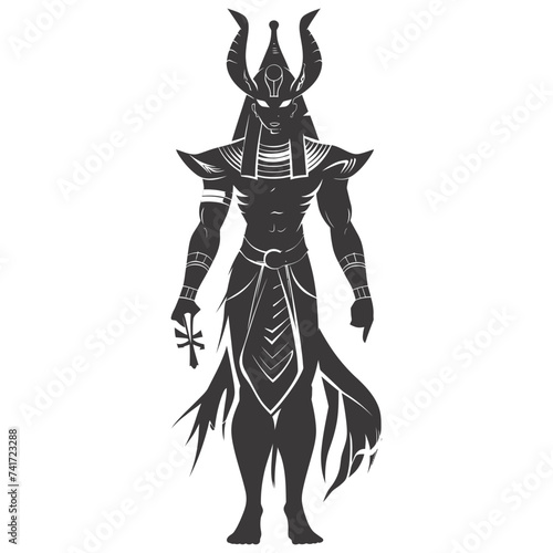 silhouette pharaoh the egypt mythical creature black color only