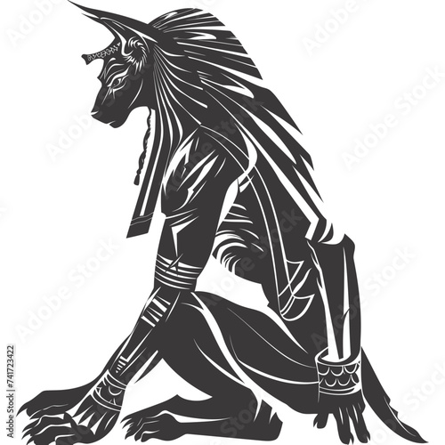 silhouette pharaoh the egypt mythical creature black color only