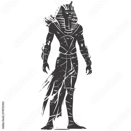 silhouette pharaoh the egypt mythical creature black color only