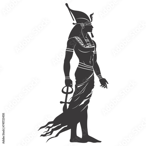 silhouette pharaoh the egypt mythical creature black color only