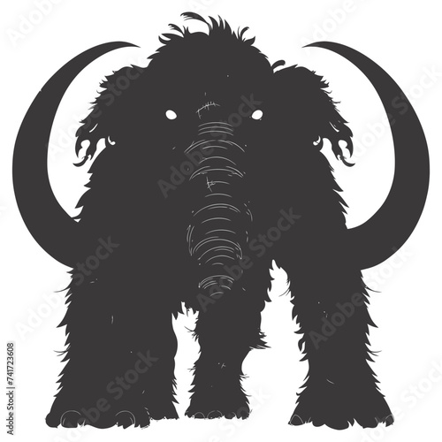 silhouette mammoth the ancient mythical prehistoric creatures black color only