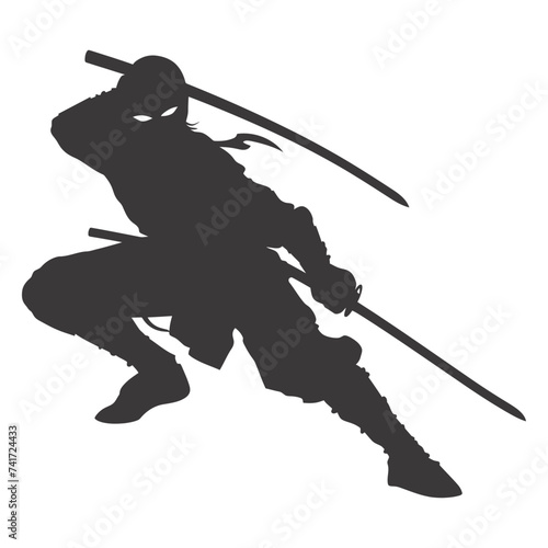 silhouette ninja black color only full body