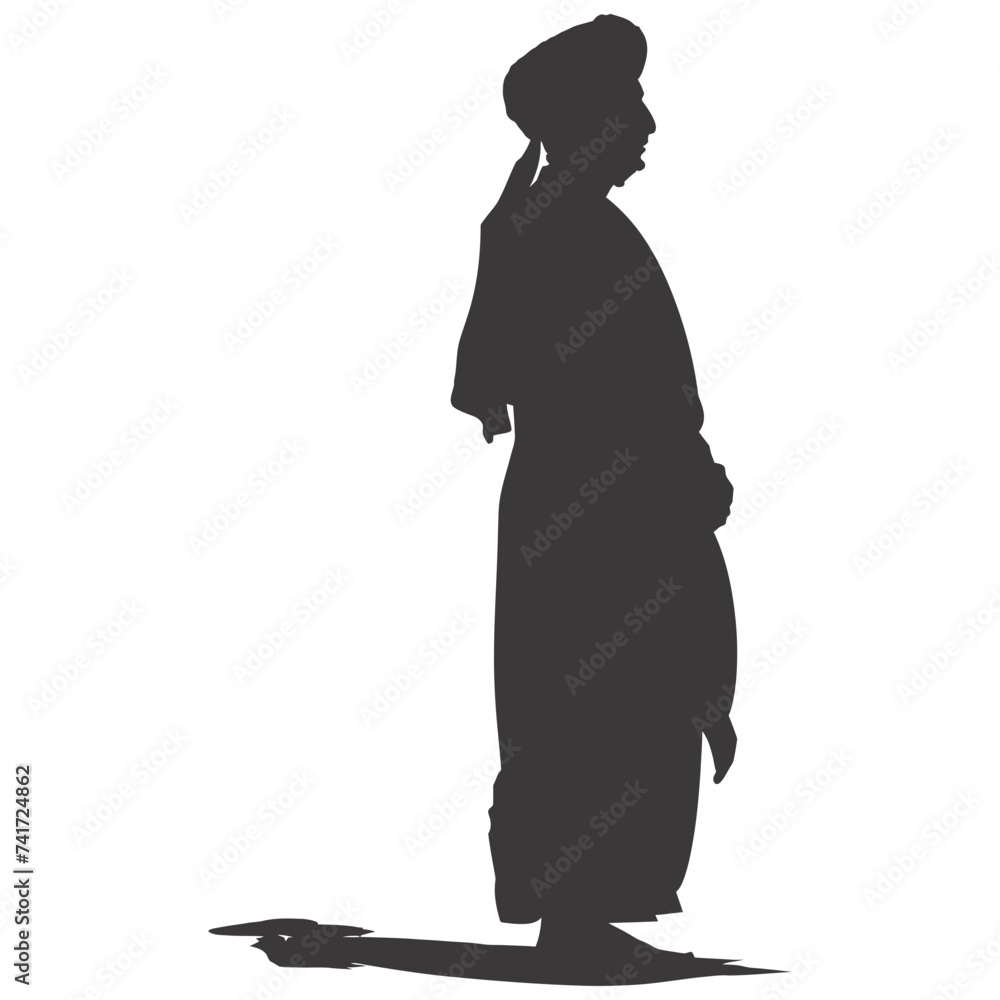 silhouette of an arabian person wearing a turban black color only silhouette of an arabian person wearing a turban black color only