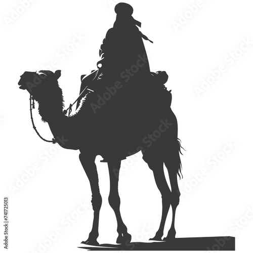 silhouette of an arabian person wearing a turban black color only