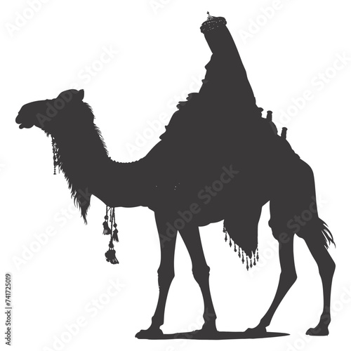 silhouette of an arabian person wearing a turban black color only