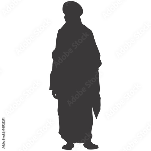 silhouette of an arabian person wearing a turban black color only