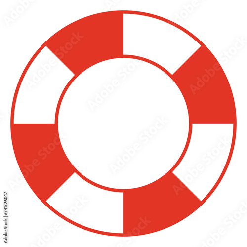 Lifebuoy illustration, color vector symbol shape of life belt ring buoy