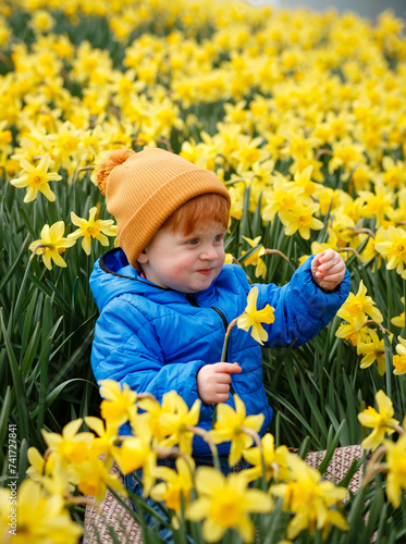 Boy in field of daffodils © Iryna Savchuk