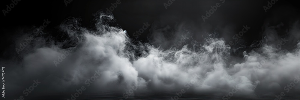 Fototapeta premium black and white photo showcasing smoke billowing against a black background