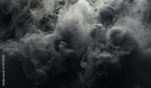Billowing Smoke Clouds in Black and White