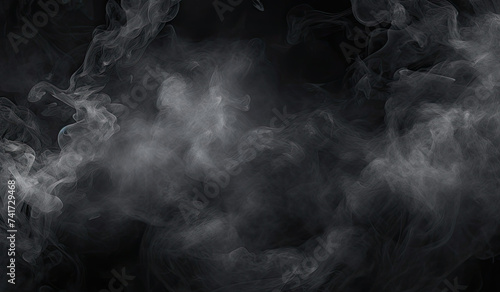 Eerie Black Background With Smoke Rising
