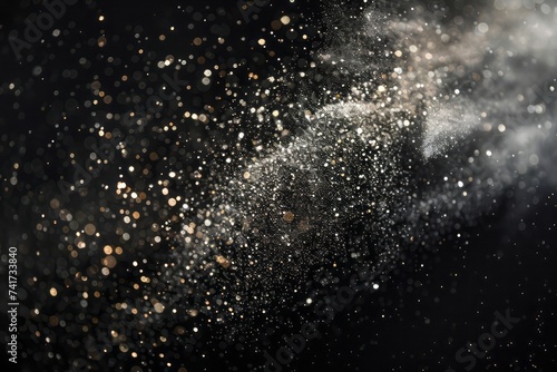 Sprinkling of fairy dust on a black background