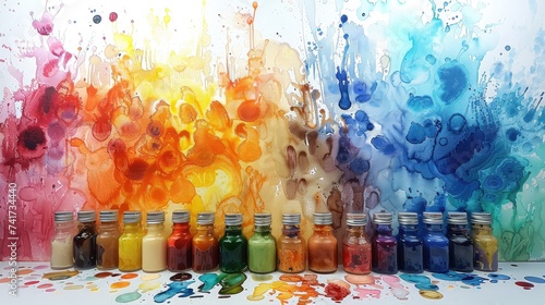 Dynamic Watercolor Splashes: A Kaleidoscope of Vivid Hues.