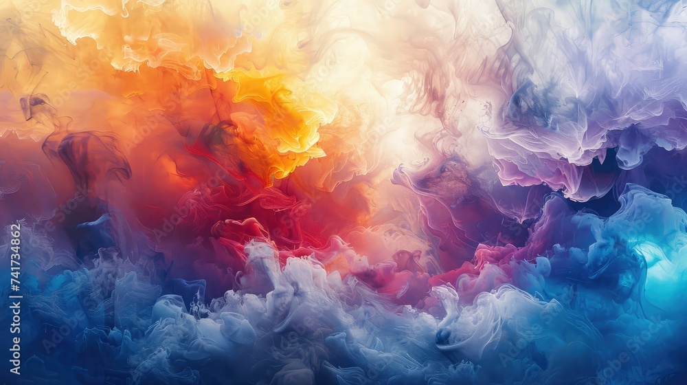 Colorful Abstract Smoke: A Watercolor-Painted Background.