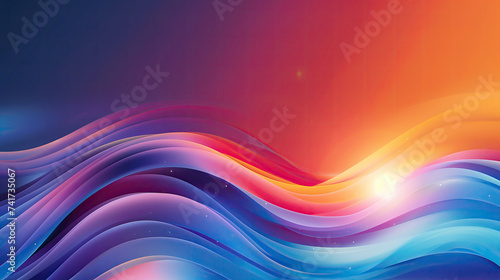 Vivid abstract background with flowing colorful waves and glowing light.