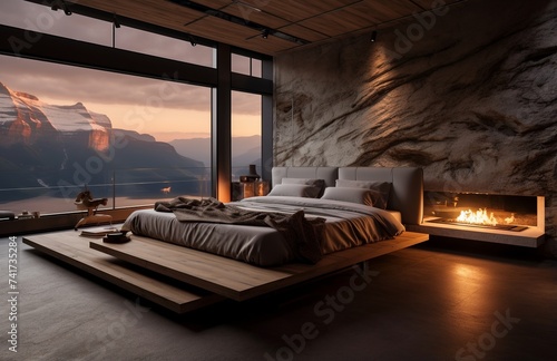 Luxury Mountain View Bedroom with Modern Aesthetics
