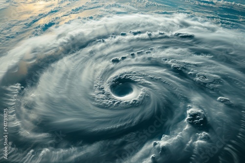 Photograph of a huge cyclone taken from space
