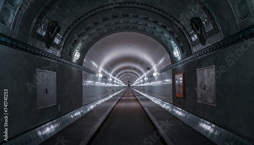 The old St. Pauli Elbe Tunnel in Hamburg, Germany. photo