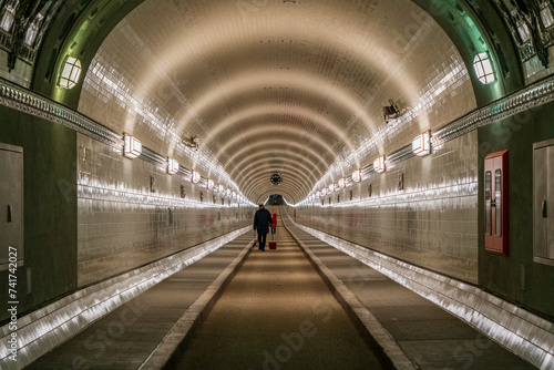 The old St. Pauli Elbe Tunnel in Hamburg, Germany.