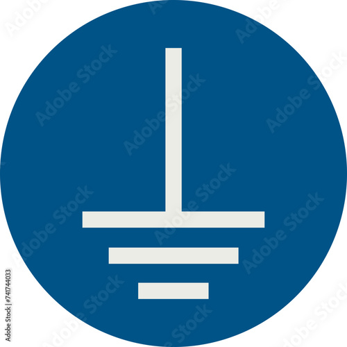 OBLIGATION SIGN PICTOGRAM, CONNECT AN EARTH TERMINAL TO THE GROUND ISO 7010 – M005, SVG