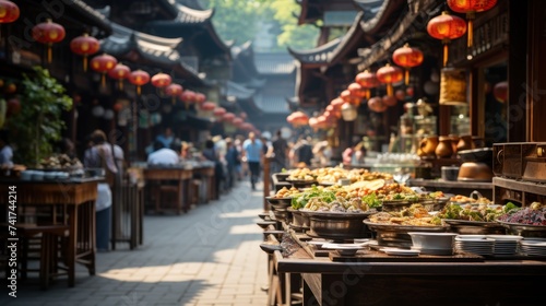 Traditional street food in the old town of Suzhou, China.