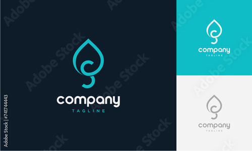 Water Drop Letter S lowercase initial Logo,Flat Vector Logo Design Ideas Template Element,creative shape abstract with drop water monogram logo