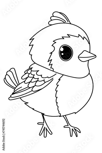 Book Coloring For Kids, Little Bird Page Coloring For Preschoolers, Sparrow