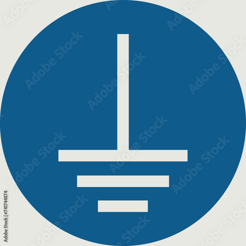 OBLIGATION SIGN PICTOGRAM, CONNECT AN EARTH TERMINAL TO THE GROUND ISO 7010 – M005, VECTOR photo