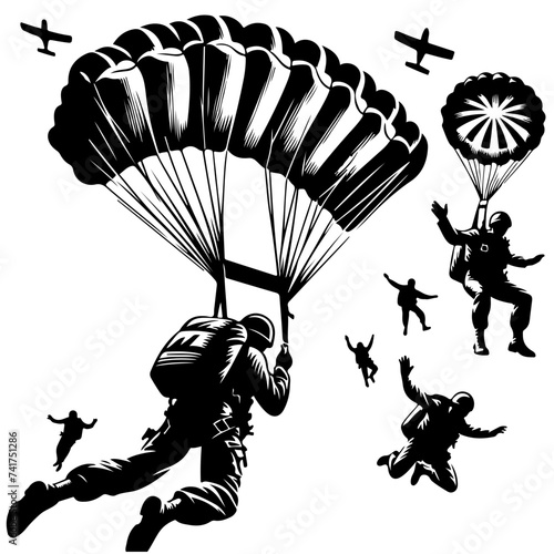 Paratroopers Vector Logo Art photo