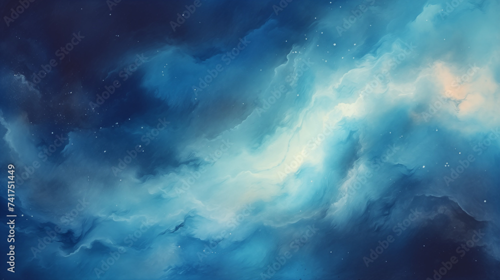 Abstract Watercolor Oceanic Cosmic Waves Blue Painting Background Abstract Watercolor Oceanic Cosmic Waves Blue Painting Background