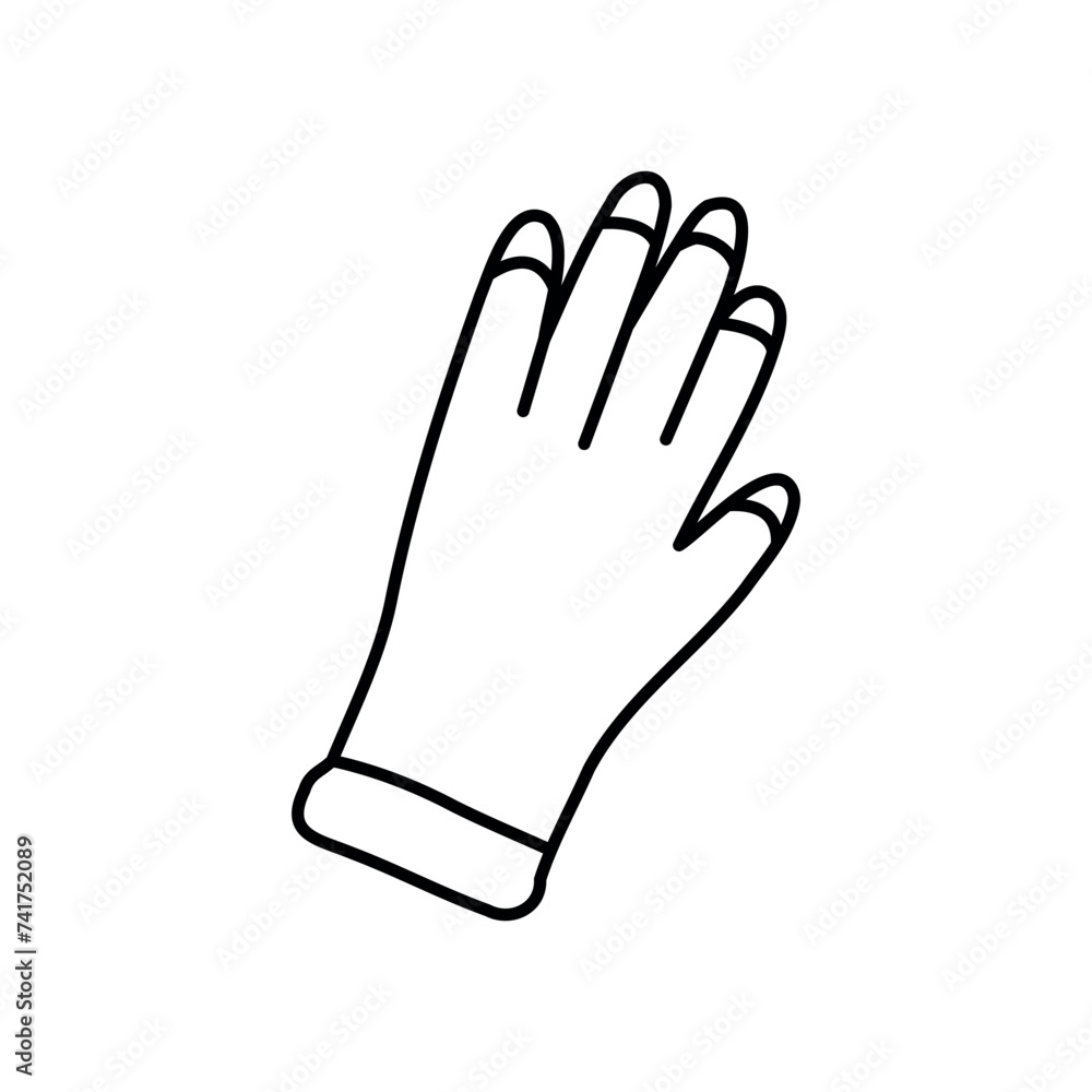 Rubber glove vector illustration in doodle style. Rubber glove vector illustration in doodle style.