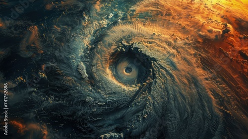 Nature's Wrath Unleashed: Satellite Photography of a Monstrous Cyclone. photo