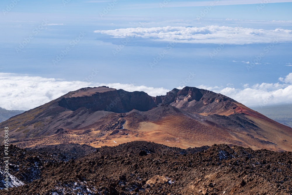 View of Teide mountain and surrounding area in Tenerife (Spain)