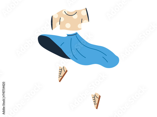 Clothes vector illustration. The clothes metaphorically tell story personal evolution and growth Casual attire allows for comfortable and versatile approach to dressing Fashionable outfits express