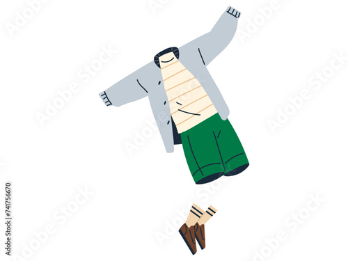 Clothes vector illustration. Casual clothes offer relaxed and approachable style suitable for various occasions The clothes concept encompasses wide spectrum styles, preferences, and fashion