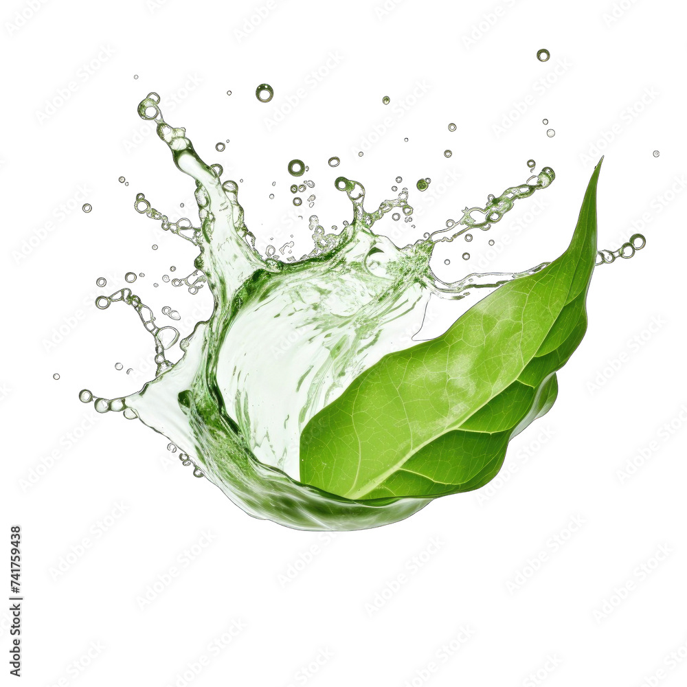 Leaf made of water splash png Leaf made of water splash png