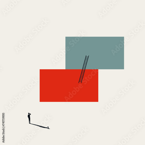 Thinking about moving to next level, abstract business vector concept. Minimal design illustration